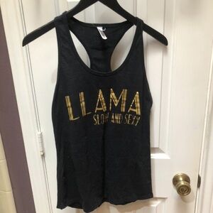 Black Phish Tank Top with Gold Print